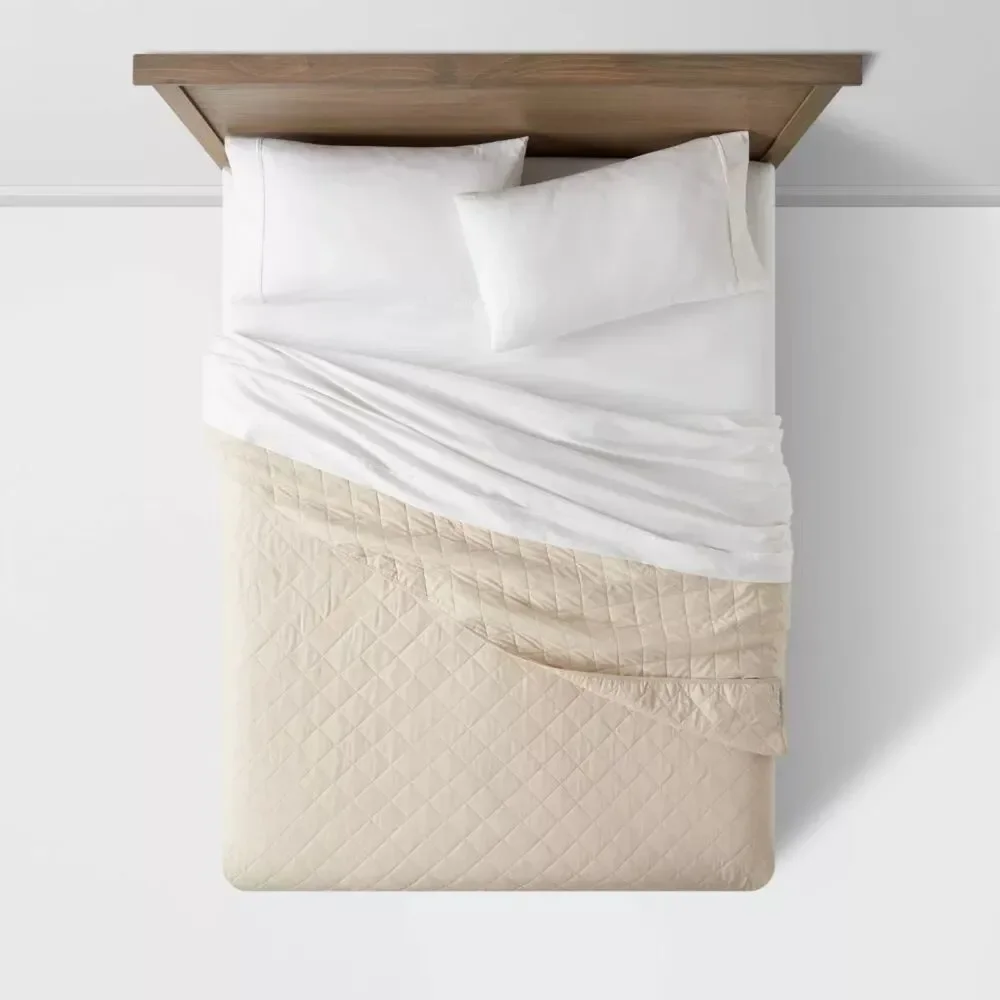 Diamond Stitch Cotton Linen Quilt - Threshold - FULL/QUEEN